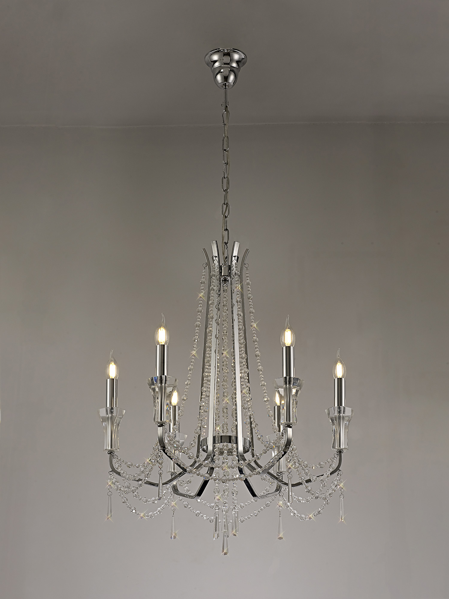 IL31743  Armand Pendant 6 Light Polished Chrome